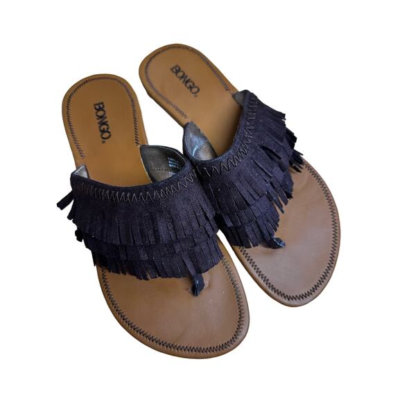 Bongo Brown Fringe Sandals size 10 - Picture 1 of 4